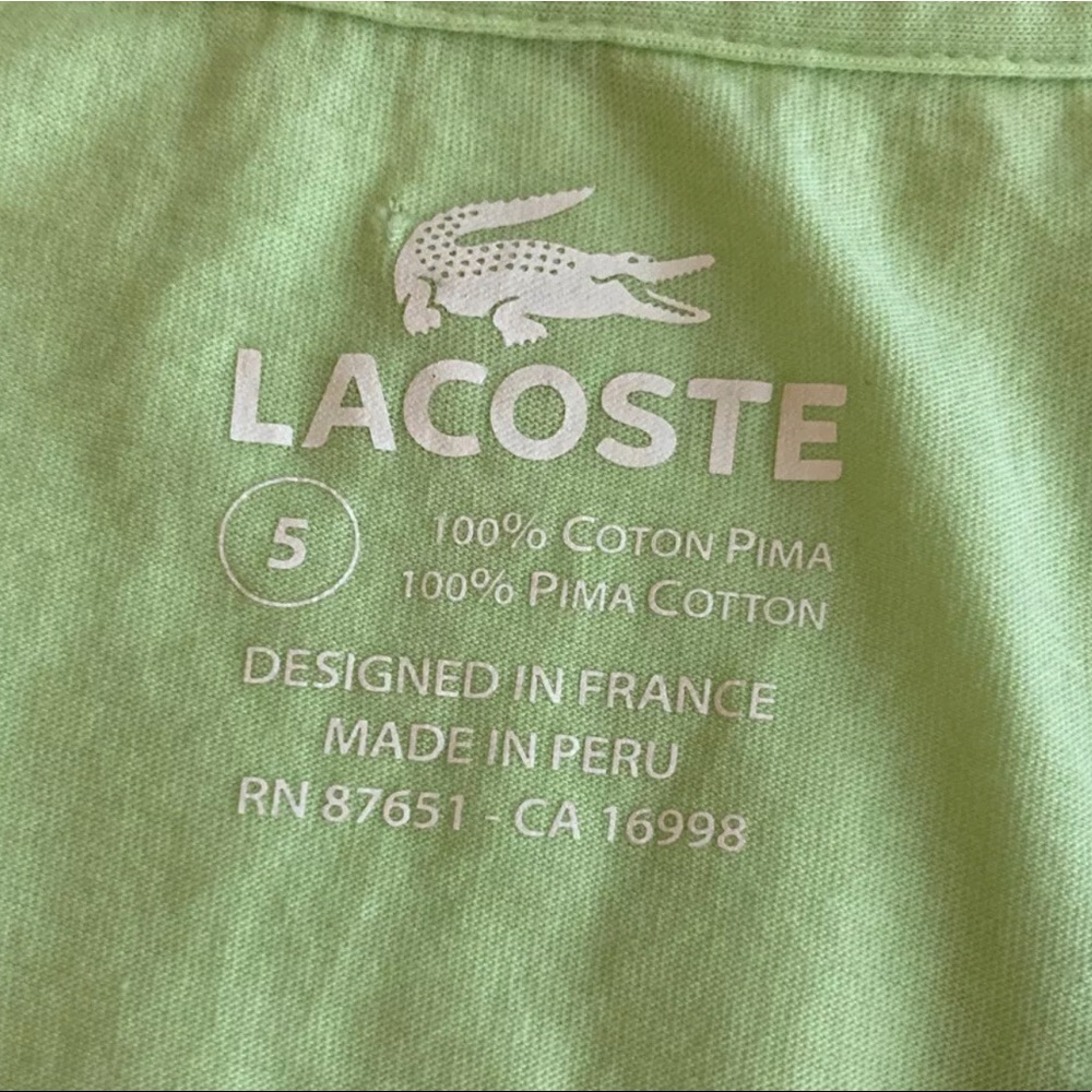Lacoste shirt in LIME green - Picture 5 of 6